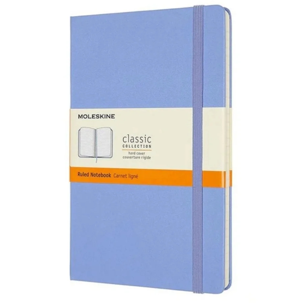 ♥️BUY 5 GET 3 FREE Moleskine Classic Notebook, Large, Ruled, Hydrangea Blue